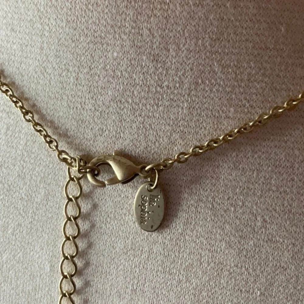 Lia Sophia Gold Peach Rhinestone Necklace - Picture 5 of 5